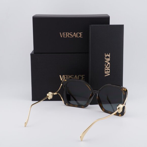 Versace VE4502U 108/87 Square Sunglasses – Havana/Gold/Grey - Picture 8 of 8